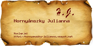 Hornyánszky Julianna névjegykártya